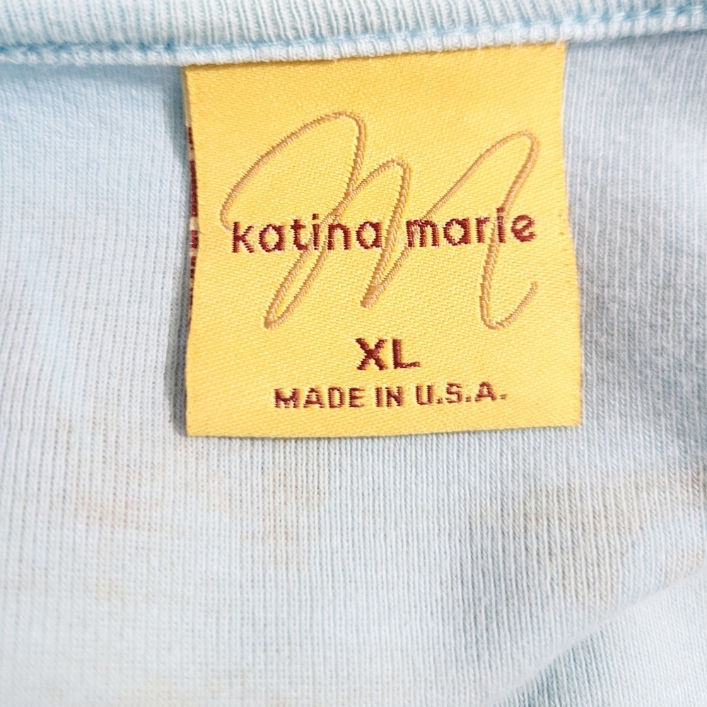 Katina Marie Woman's Size XL Graphic Top Made In USA 100% Cotton Air Ship Bling - Picture 6 of 13